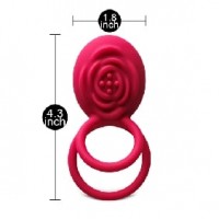 APP Compatible, Double Vibrating Cock Ring, 9 Function, Clitoral Vibration, Silicone, Waterproof, Rechargeable, MAGENTA